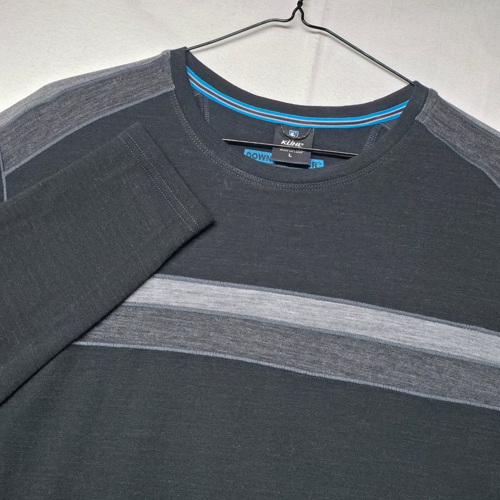 Kuhl Downhill Racr Shirt Men's Large Black Merino Wool Long Sleeve Performance